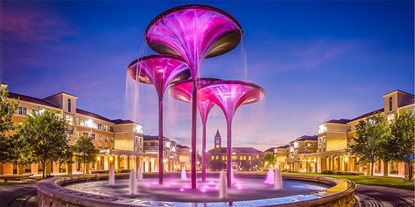 TCU fountains by Lindsey Bayer